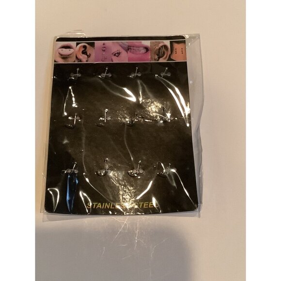 12pcs Body Piercing Kit Stainless Steel 22 Gauge white - Picture 2 of 6